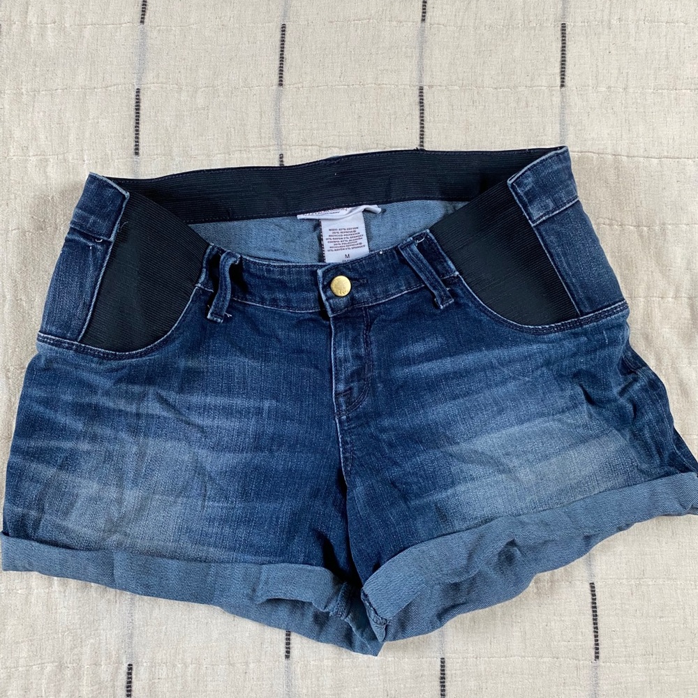 Liz Lange Maternity Side Panel Denim Midi Shorts